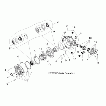 DRIVE TRAIN, FRONT GEARCASE INTERNALS (Built 3/04/10 and Before) - R10VH76 ALL OPTIONS/VY76AZ (49RGRTRANSINTL10RZRI)