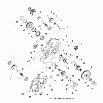 DRIVE TRAIN, MAIN GEARCASE INTERNALS 1 - R11XH76AW/AZ/XY76AA (49RGRTRANSINTL11RZRS)