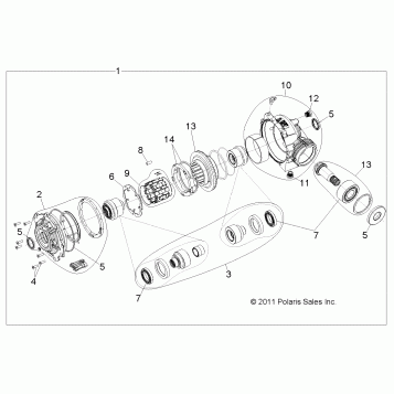 DRIVE TRAIN, FRONT GEARCASE INTERNALS 1332842 - R11XH76AW/AZ/XY76AA (49RGRTRANSINTL1332842)