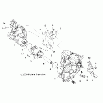 DRIVE TRAIN, GEARCASE, CARRIER MOUNTING (Built 5/16/10 and Before) - R10VH76 ALL OPTIONS/VY76AZ (49RGRTRANSMTG10RZR)