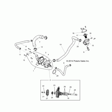 ENGINE, WATERPUMP AND BYPASS - Z16VBE99AK/AW/AB (49RGRWATERPUMP151000)