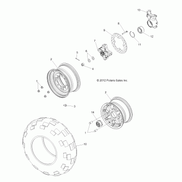 WHEELS, FRONT - R13VH57AD/6EAK (49RGRWHEELFRT13RZR570)