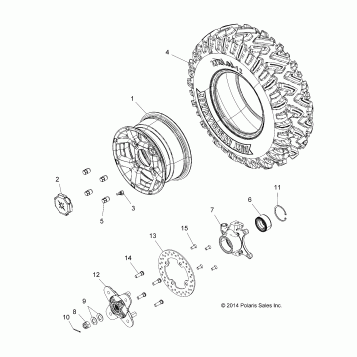 WHEELS, FRONT - Z16VCE87AB/AR/AE/AS (49RGRWHEELFRT15RZR900)