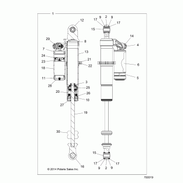 SUSPENSION, REAR SHOCK - Z20A4E99AH/BH/LH (700019)