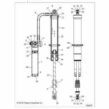 SUSPENSION, REAR SHOCK MOUNTING (7044373) - Z15VDE99AT/AL/AV/AW/LP/EW/AO/AP/AZ/NV/NW/K99AA/AU (700207)