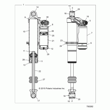 SUSPENSION, FRONT SHOCK INTERNALS - Z16VAX87AL/AW (700262)