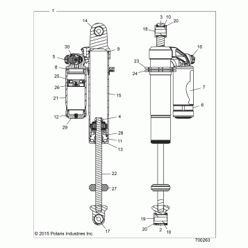 SUSPENSION, REAR SHOCK INTERNALS - Z16VAX87AL/AW (700263)