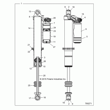 SUSPENSION, FRONT SHOCK INTERNALS - Z16VBE99AK/AW/AB (700271)