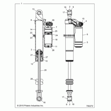 SUSPENSION, REAR SHOCK INTERNALS - Z16VBE99AK/AW/AB (700272)