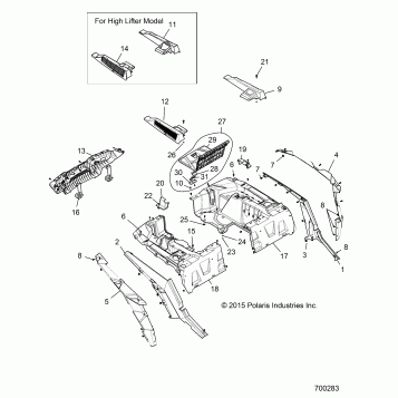 BODY, REAR RACK AND FENDERS - Z16VDE99AF/AM/LM/AS/M99AM (700283)