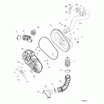 DRIVE TRAIN, CLUTCH COVER AND DUCTING - Z16VCE87AB/AR/AE/AS (700332)