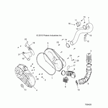 DRIVE TRAIN, CLUTCH COVER AND DUCTING - Z19VBE99AM/BM/LM (700420)
