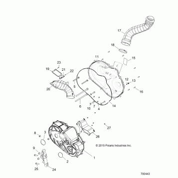 DRIVE TRAIN, CLUTCH COVER AND DUCTING - Z17VFE92AK/AM/AB (700443)