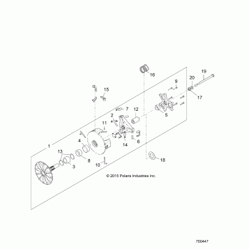 DRIVE TRAIN, PRIMARY CLUTCH - Z16VDE92AE/AH/AV/AS/AW/N8 (700447)