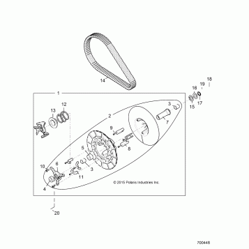 DRIVE TRAIN, SECONDARY CLUTCH - Z16VDE92AE/AH/AV/AS/AW/N8 (700448)