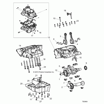 ENGINE, CRANKCASE AND CRANKSHAFT - Z17VFE92AK/AM/AB (700464)