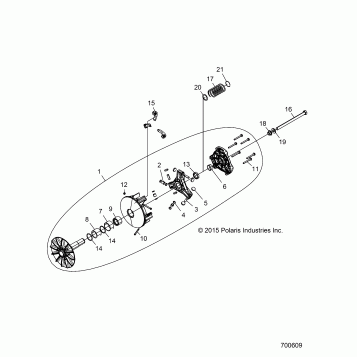 DRIVE TRAIN, PRIMARY CLUTCH - Z16VBA87A2/AB/L2/E87AB/AR/LB/AE/AS (700609)