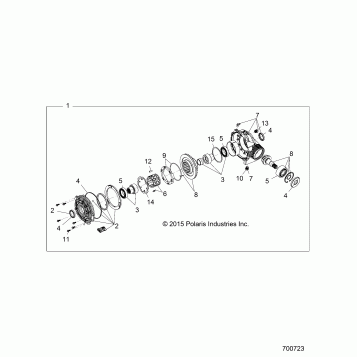 DRIVE TRAIN, FRONT GEARCASE - Z20NAE92AL/AR/BL/BR/F92AL/AR (700723)