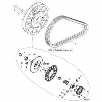 DRIVE TRAIN, SECONDARY CLUTCH - Z16VDE99AF/AM/LM/AS/M99AM (700926)