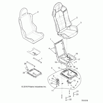 BODY, SEAT ASM. AND SLIDER - Z16VDE99AF/AM/LM/AS/M99AM (701019)