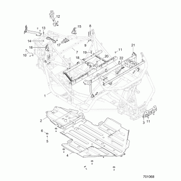 CHASSIS, MAIN FRAME AND SKID PLATE - Z19VBA87A2/E87AG/AK/LG (701068)