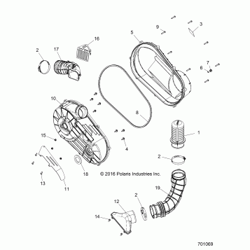 DRIVE TRAIN, CLUTCH COVER AND DUCTING - Z19VBA87A2/E87AG/AK/LG (701069)
