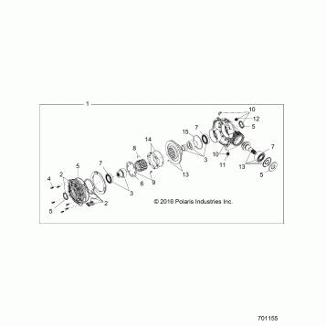 DRIVE TRAIN, FRONT GEARCASE INTERNALS (TO 11/1/16) - Z17VCE87AB/AK/AM (701155)