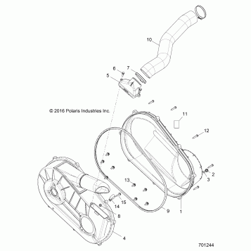 DRIVE TRAIN, CLUTCH COVER and DUCTING - Z17VHA57A2/E57AU (701244)