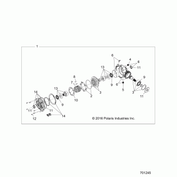 DRIVE TRAIN, FRONT GEARCASE INTERNALS - Z17VHA57A2/E57AU (701245)