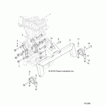 ENGINE, MOUNTING & LONG BLOCK - Z17VHA57A2/E57AU (701266)