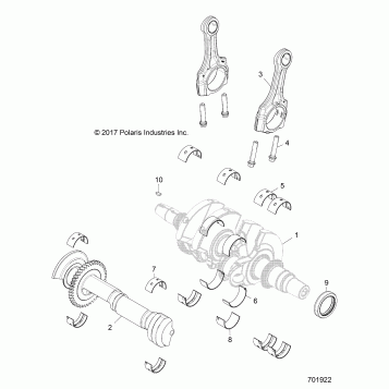 ENGINE, CRANKSHAFT AND BEARINGS - Z19VEL92AK/BK/AR/BR/LR/AM/BM (701922)
