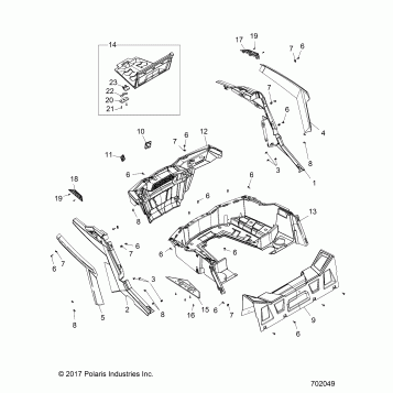 BODY, REAR RACK AND FENDERS - Z19VAA87A2/E87AK/AR/AA (702049)