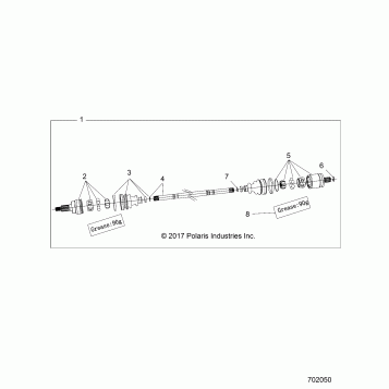 DRIVE TRAIN, FRONT HALF SHAFT - Z20A5A87B2/E87BP/BK/BX (702050)