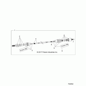 DRIVE TRAIN, REAR HALF SHAFT - Z20A5A87B2/E87BP/BK/BX (702052)