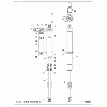 SUSPENSION, REAR SHOCK (TO 2/12/2018) - Z18VDL92BK (702081)