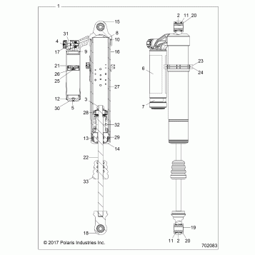 SUSPENSION, FRONT SHOCK - Z18VDE92BS (702083)