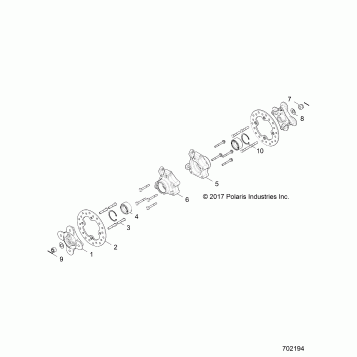 SUSPENSION, REAR CARRIER AND HUB - Z23RAD92AK/BK/AS/BS (702194)
