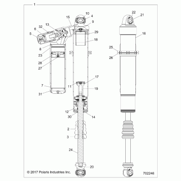 SUSPENSION, FRONT SHOCK INTERNALS - Z18VFL92BK (702246)