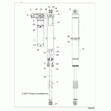 SUSPENSION, REAR SHOCK INTERNALS - Z18VFL92BK (702247)