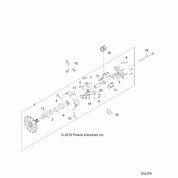 DRIVE TRAIN, PRIMARY CLUTCH - Z19VEL92AK/BK/AR/BR/LR/AM/BM (702378)