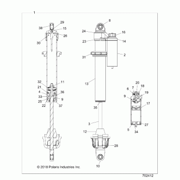 SUSPENSION, FRONT INTERNALS - Z17VFE99AM/AW/LW/AP/M99AB (702412)
