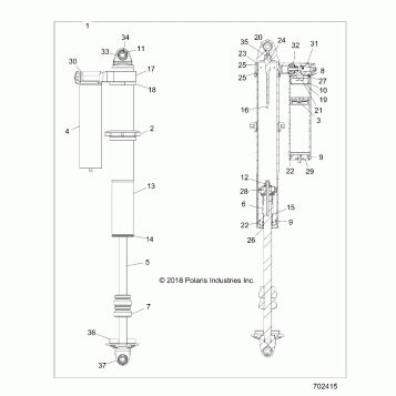 SUSPENSION, REAR SHOCK INTERNALS - Z18VFE99AK/AJ/AW/BK/BJ/BW/LW/K99AK/BK/M99AL (702415)