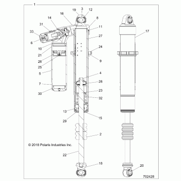 SUSPENSION, FRONT SHOCK INTERNALS - Z20PAL92AG/AP/BG/BP/LG/G92AG/AP/LG (702428)