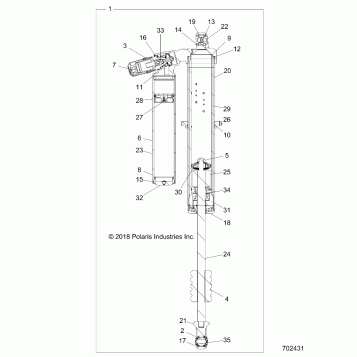 SUSPENSION, REAR SHOCK INTERNALS - Z20PAL92AG/AP/BG/BP/LG/G92AG/AP/LG (702431)
