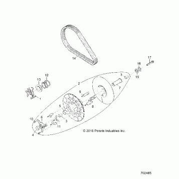 DRIVE TRAIN, SECONDARY CLUTCH - Z19VPL92AK/BK/AR/BR/AM/BM (702485)