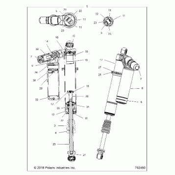 SUSPENSION, FRONT SHOCK INTERNALS - Z19VFL92AG/BG (702490)