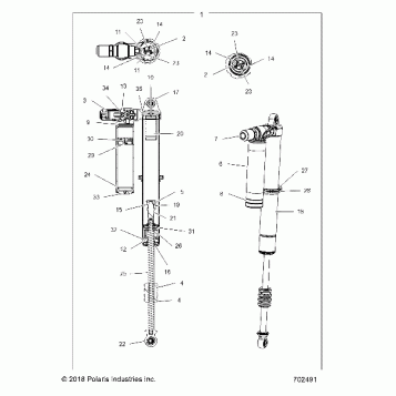 SUSPENSION, REAR SHOCK INTERNALS - Z19VFL92AG/BG (702941)