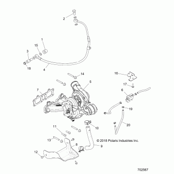 ENGINE, TURBO CHARGER MOUNTING - Z19VEL92AK/BK/AR/BR/LR/AM/BM (702567)