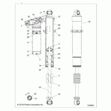 SUSPENSION, FRONT SHOCK INTERNALS - Z20P4L92AG/AP/BG/BP/LG/G92AG/AP/LG (702654)