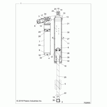 SUSPENSION, REAR SHOCK INTERNALS - Z20P4L92AG/AP/BG/BP/LG/G92AG/AP/LG (702655)